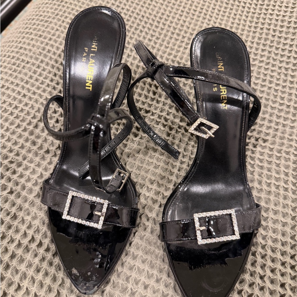 YSL Yves Saint Laurent Vernice Grupy Nero Black Heel